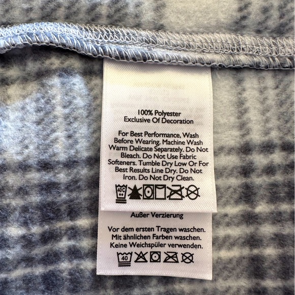 Eddie Bauer Quest Fleece 1/4 Zip Top Size Large Women’s Blue Plaid - Picture 5 of 7